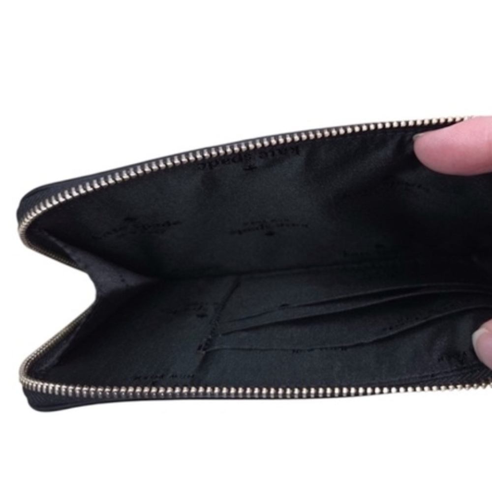 Kate Spade Black Leather Wristlet NWOT - Picture 3 of 4